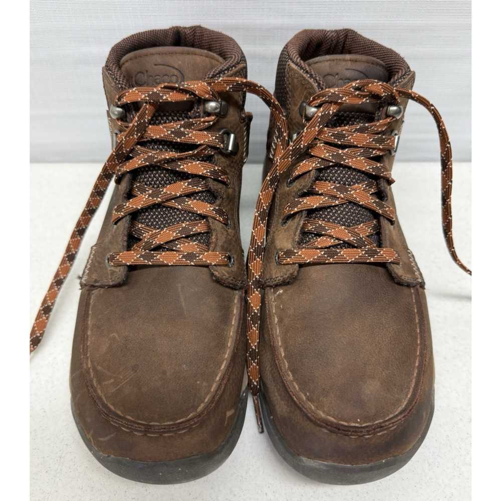 CHACO Brio Moc Toe Brown Leather Mid-Top Ankle Boots Mens Size 8 J105353